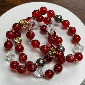 5 PCS Vibrant Stretchy Beaded Multicolored Bangles